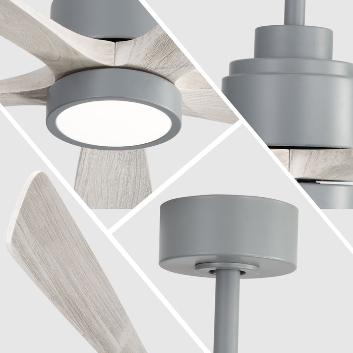 52" Ceiling Fan With Dimmable LED Light And 6 Speed Remote Control - Cement Gray