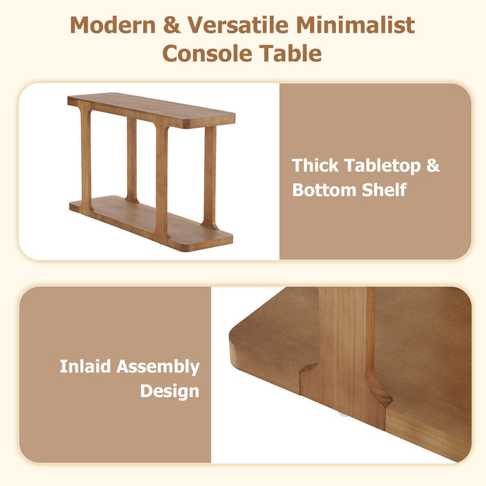 Console Table & Bottom Shelf - Walnut