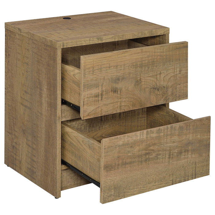 Geary - 2 Drawer Nightstand With LED Lights And USB Charging Ports