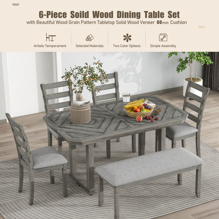 6 Piece Dining Table Set With Ergonomic Seating