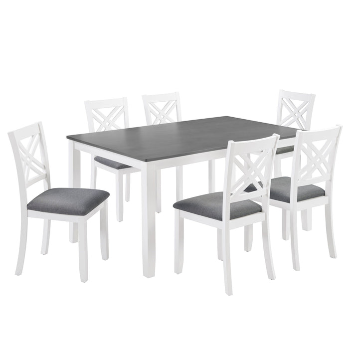Kitchen Dining Set, Rectangular Dining Table & Upholstered Chairs