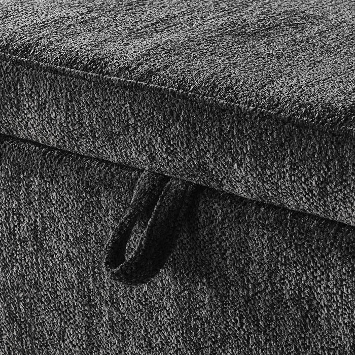 Oval Ottoman Storage Bench Chenille Bench With Large Storage Space For The Living Room, Entryway And Bedroom