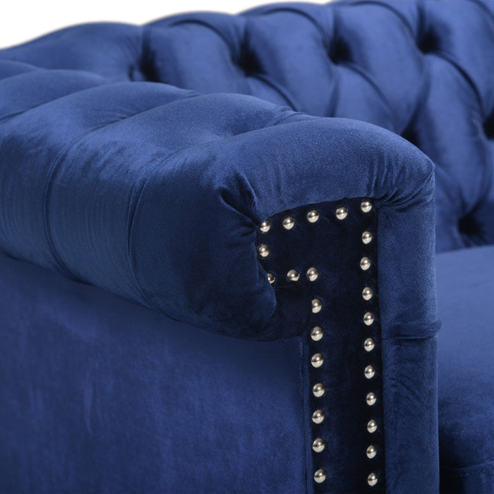 Chesterfield Style 3 Seater Sofa With Deep Button Tufting