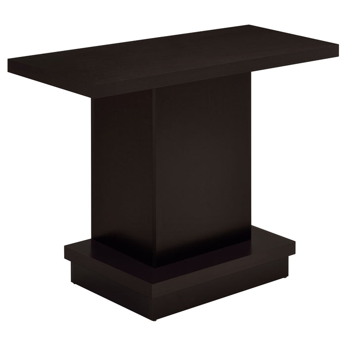 Fiona - Pedestal Console Table With Geometric Design - Cappuccino