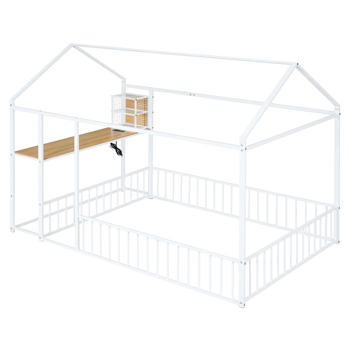House Frame With Desk, Shelves, Power Outlets And USB Ports