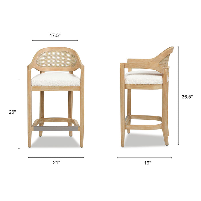 Americana - Mid-Century Modern Cane Back Counter Stool