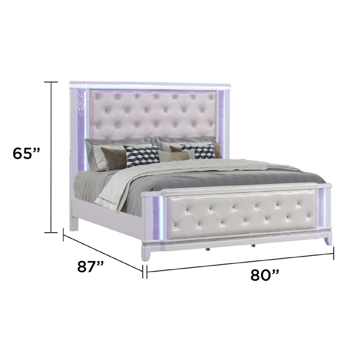 Opium - King Size Tufted Bed - White