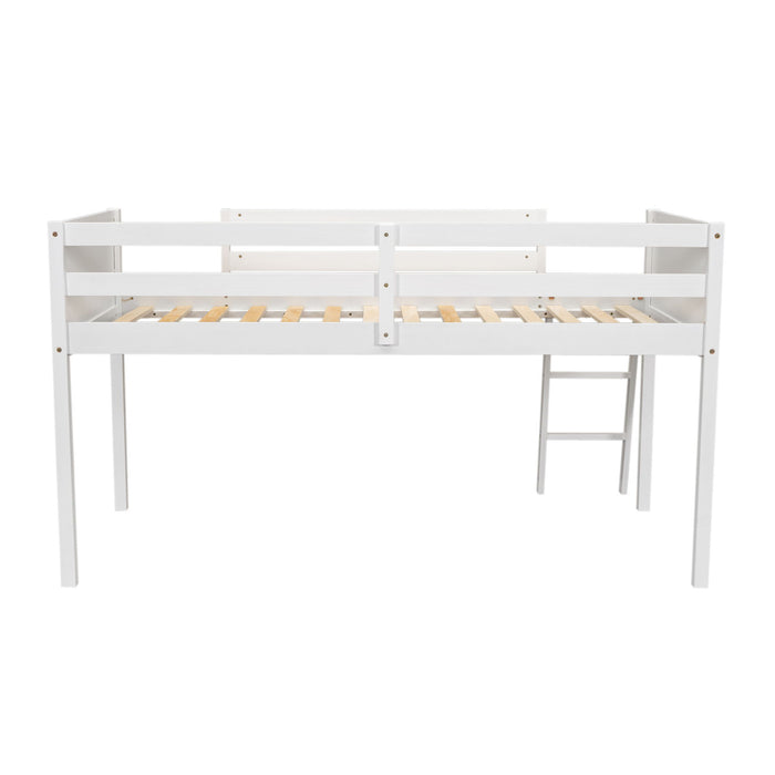 Low Loft Bed With Adjustable Ladder