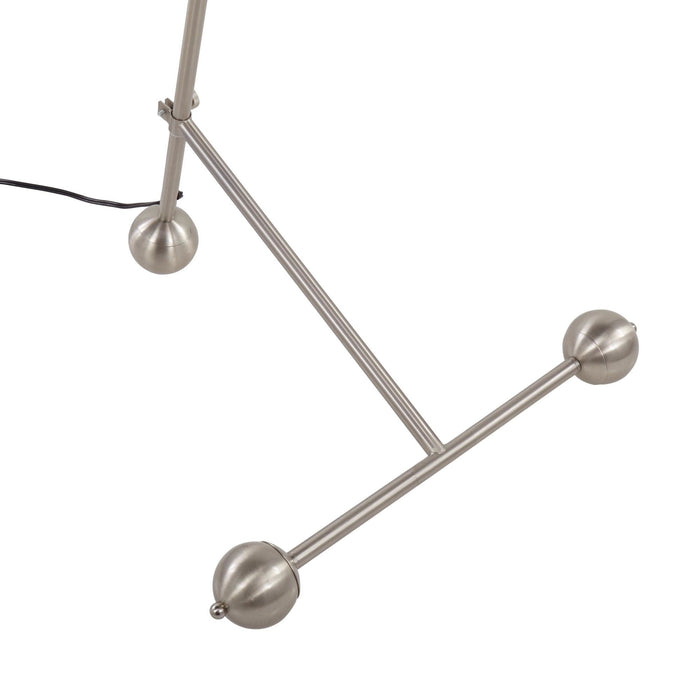 Eileen - Contemporary Floor Lamp - Nickel / White