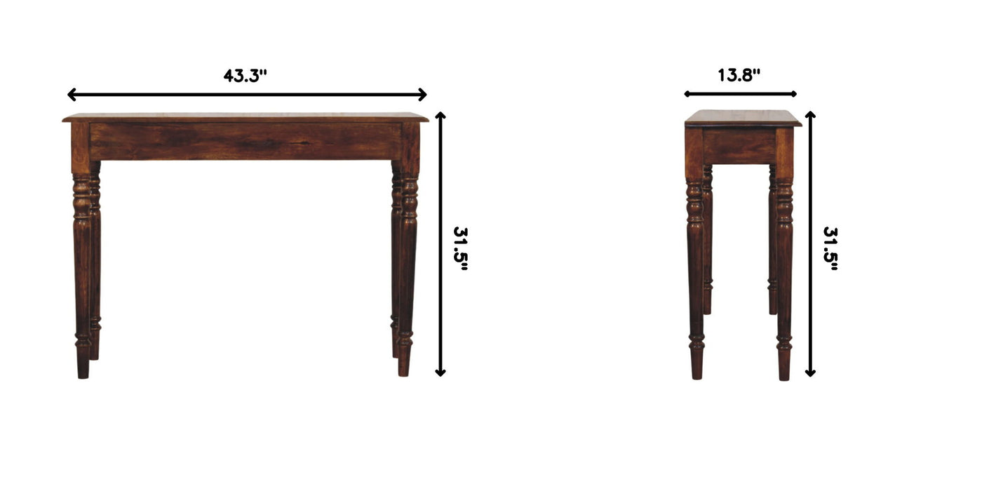 Turned Legs Drawer Console Table