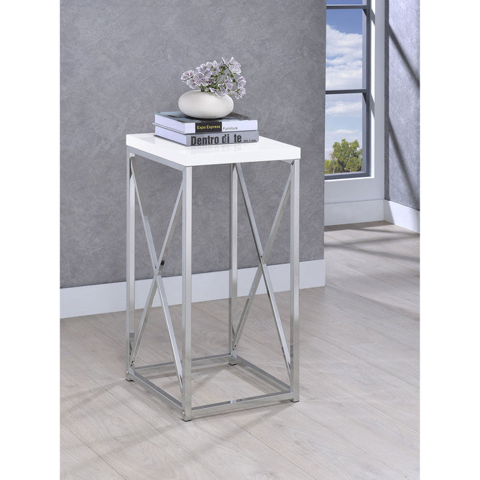 Accent Table With Accents - Glossy White