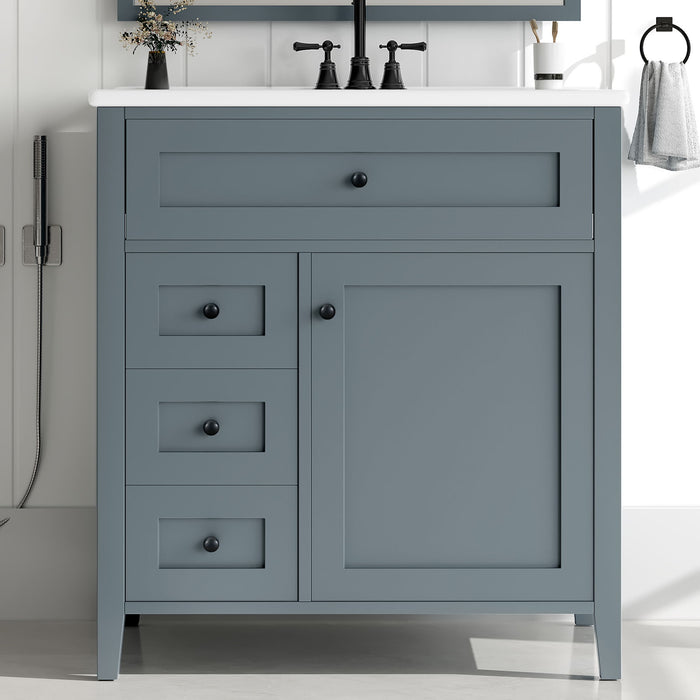 Bathroom Vanity With Sink, 3 Drawers And Adjustable Shelf, Freestanding Storage Unit