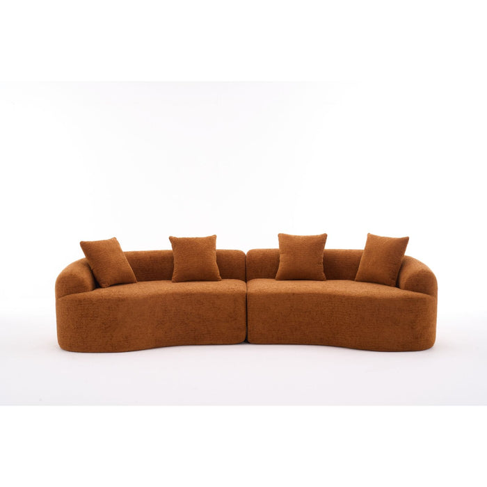 4 Seater Sofa With Fabric, 30D, 60 Hardness Full Sponge, 4 Pillow For Living Room, Home Furniture Sleeper Sectional Sofa For Apartment