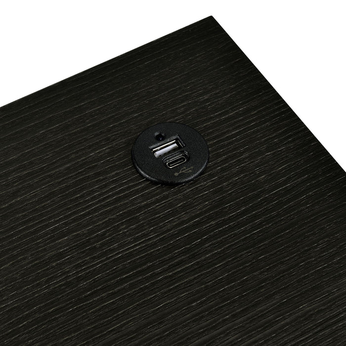 Klekner - 4 Piece Counter Height Table Set With Nesting Tables And Backless Stools - Charcoal