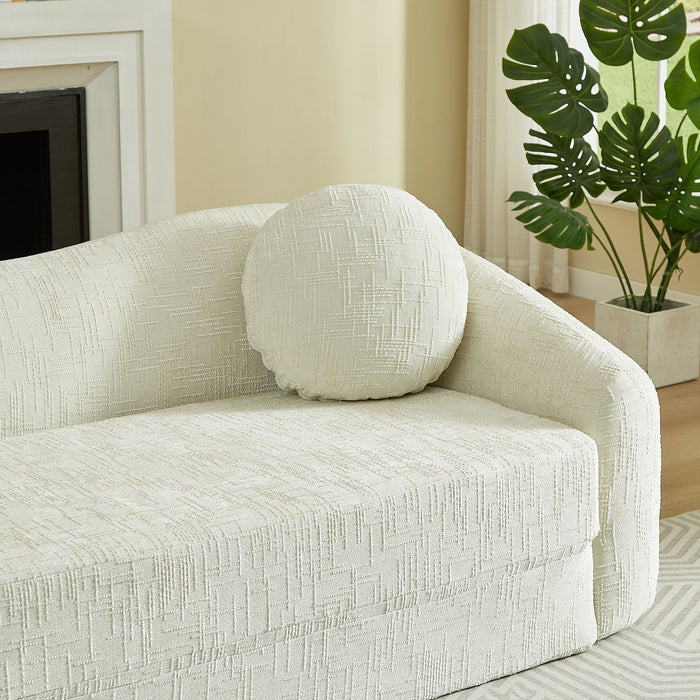 Curved Convertible Sofa, 2 In 1 Frameless Folding Sofa Bed With Pull Out Base And Deep Seat
