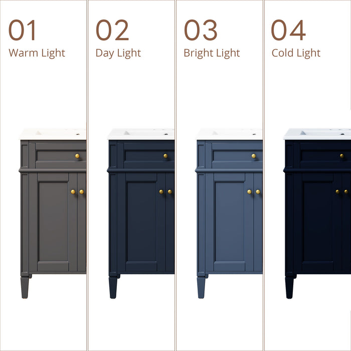 Modern Bathroom Vanity With Tip-Out Drawer And Soft-Close Hinges
