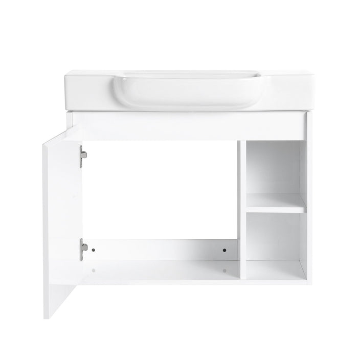 Wall Mounted Bathroom Vanity With Sink & Soft Close Door