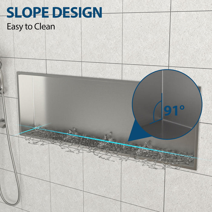 Stainless Steel Shower Niche With Seamless Design For Bathroom Storage