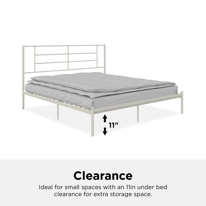 Praxis - King Bed With Simple Headboard - White