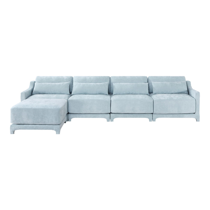 Stylish Sofa With Ottoman And Lumbar Pillows, Ergonomic Design