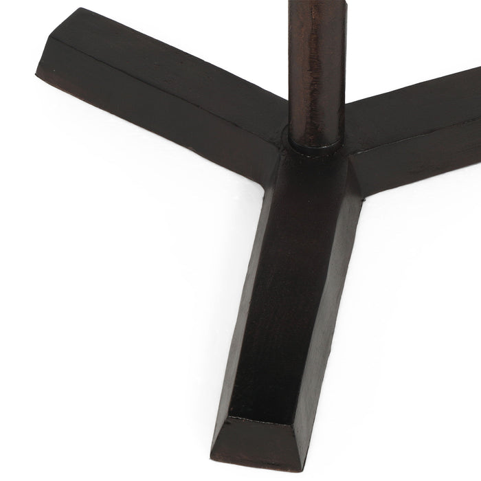 Industrial Style Elliptical Side Table With Aluminum Frame - Bronze