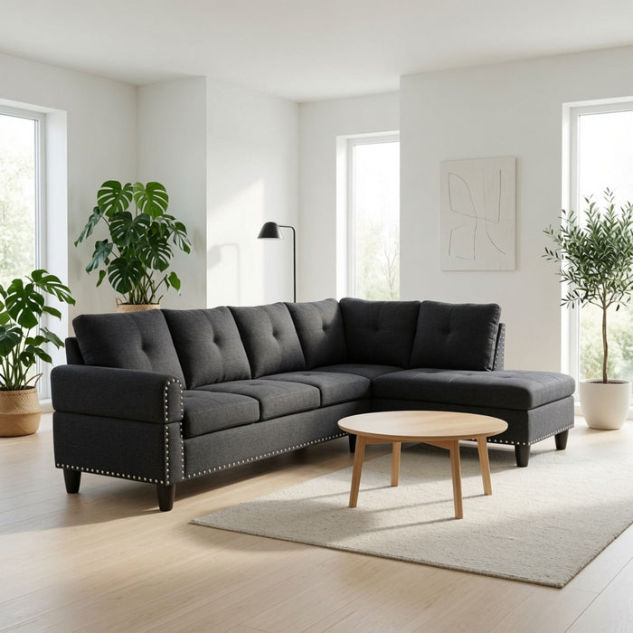 L - Shaped Sectional Sofa With Movable Left Chaise