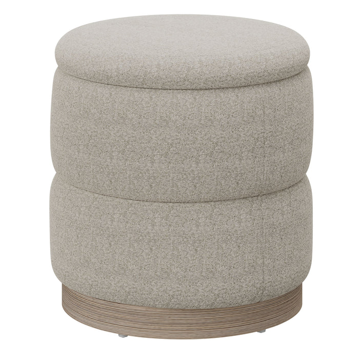 Dorset - Reversible Tray Top Storage Ottoman With Solid Wood Base - Oat