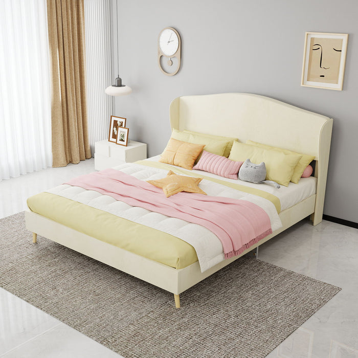 Upholstered Bed, Tufted Headboard, Comfortable Sleep