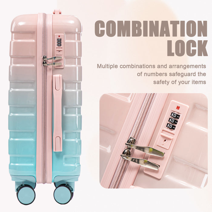 Luggage Set 14" / 20" With Combination Lock And Cosmetic Case