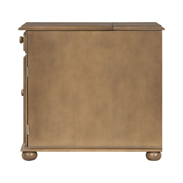 Vintage Flip Top Side Table With USB Ports