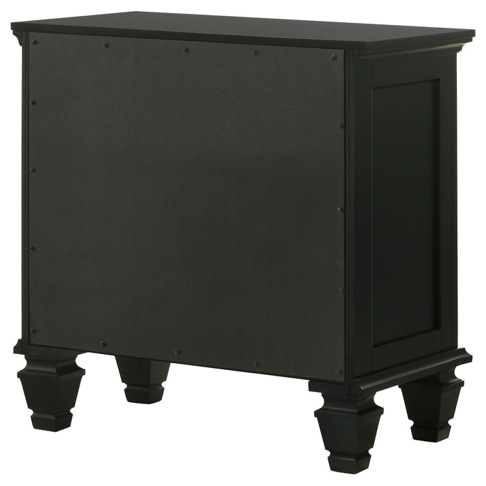 3 Drawer Nightstand With Pull Out Tray - Black