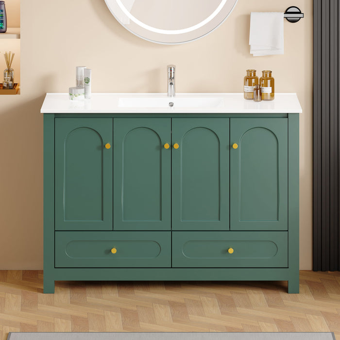 Bathroom Vanity With Sink Combo, 4 Soft Close Doors And 2 Drawers