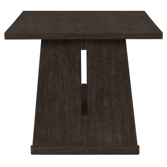 Dining Set With Rectangular Table, 4 Upholstered Chairs & 1 Padded Bench