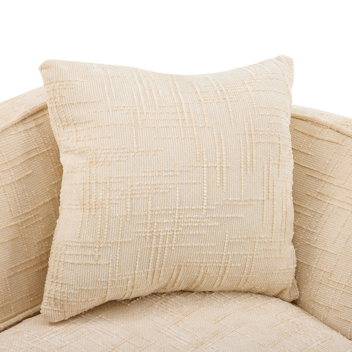 Curved 2 Person Compress Sofa With Armrests, Includes Pillows