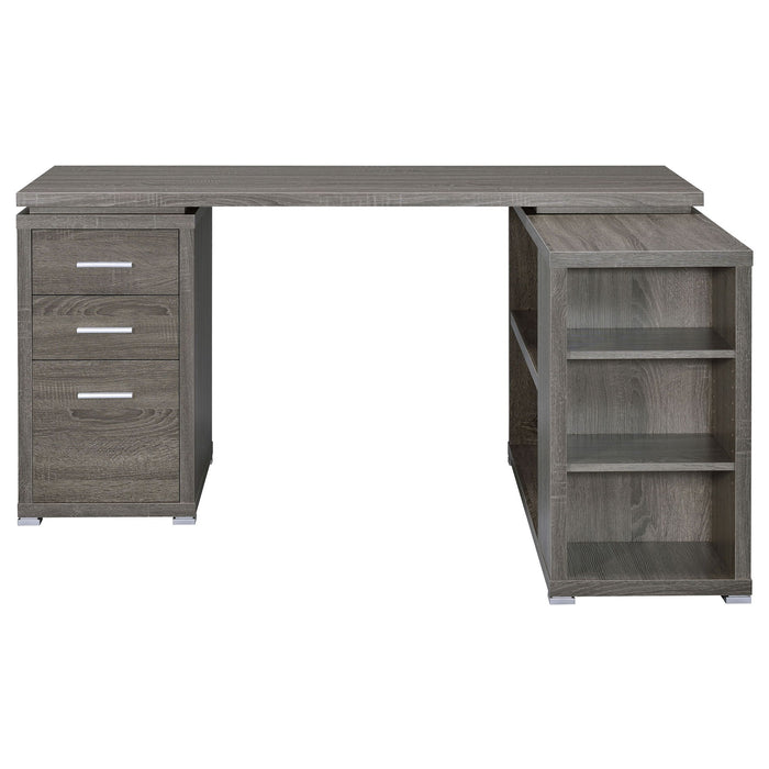 Tona - L-Shape Computer Desk With 3 Drawers And 5 Shelves