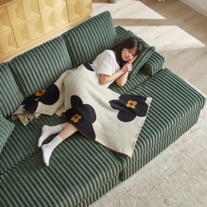 3 Seater Sofa With 2 Ottomans For Living Room