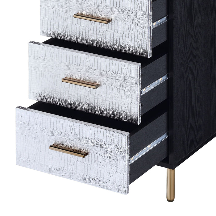 Myles - Jewelry Armoire - Black / Silver / Gold