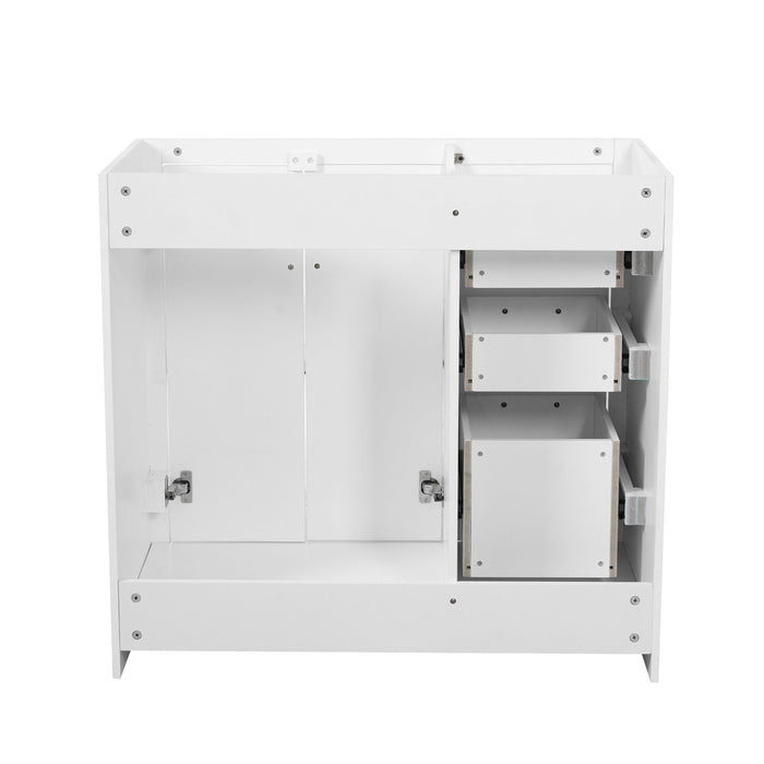 Retro Style Bathroom Vanity, 3 Drawers & Soft Closing Doors
