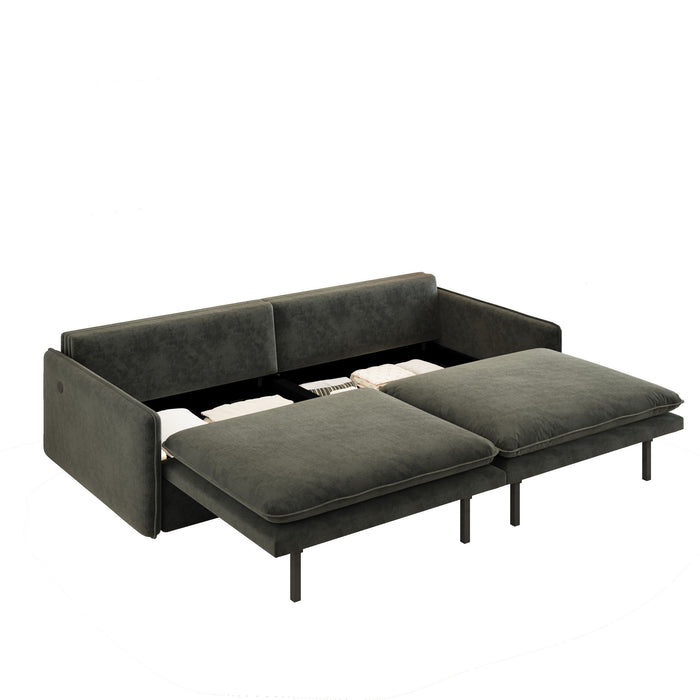 4 Seat Convertible Sleeper Sofa Bed, Modern With Storage