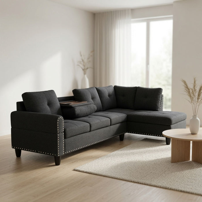 L - Shaped Sectional Sofa With Movable Left Chaise