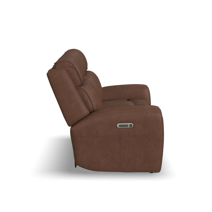 Warren - Power Reclining Loveseat With Console, Power Headrest & Lumbar