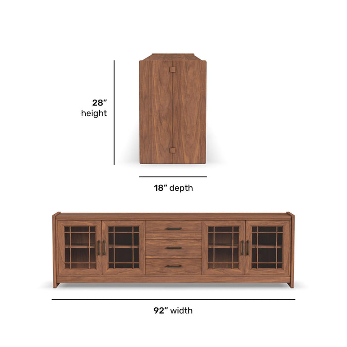 Lincoln - Large Entertainment Base - Warm Walnut