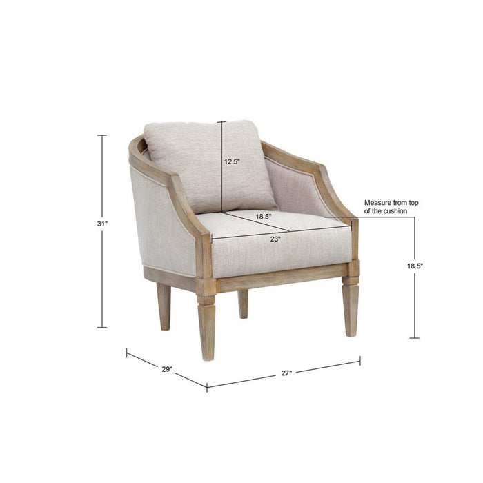 Classic Chair With Jacquard Upholstery - Beige