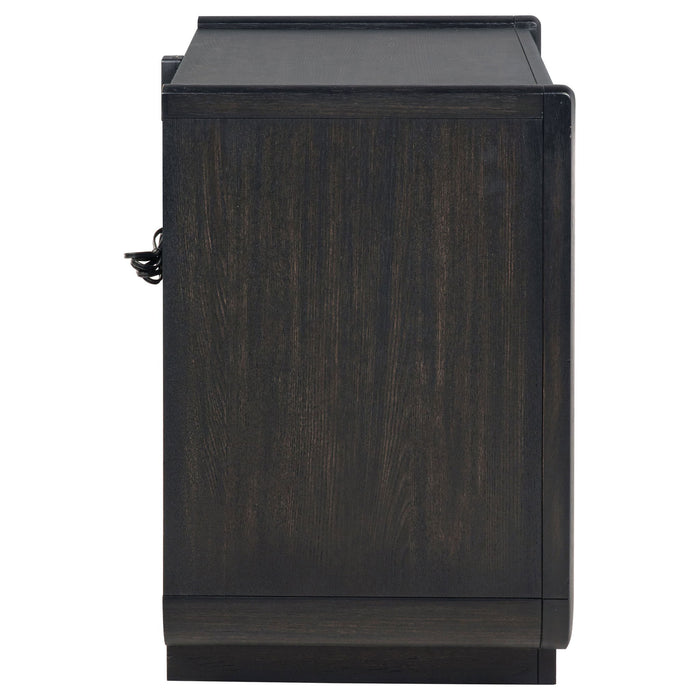 Bangor - 2 Drawer LED Nightstand With USB - Black