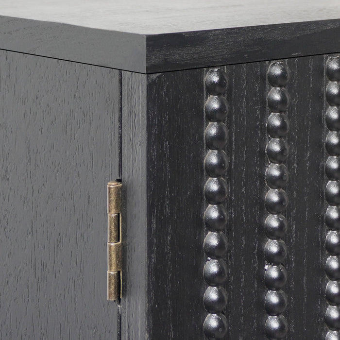 2 Door Storage Cabinet With Adjustable Shelf - Black