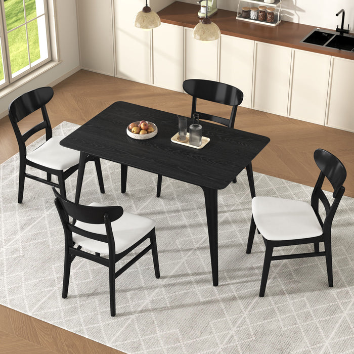 5 Piece Dining Set With Table And 4 Upholstered Chairs