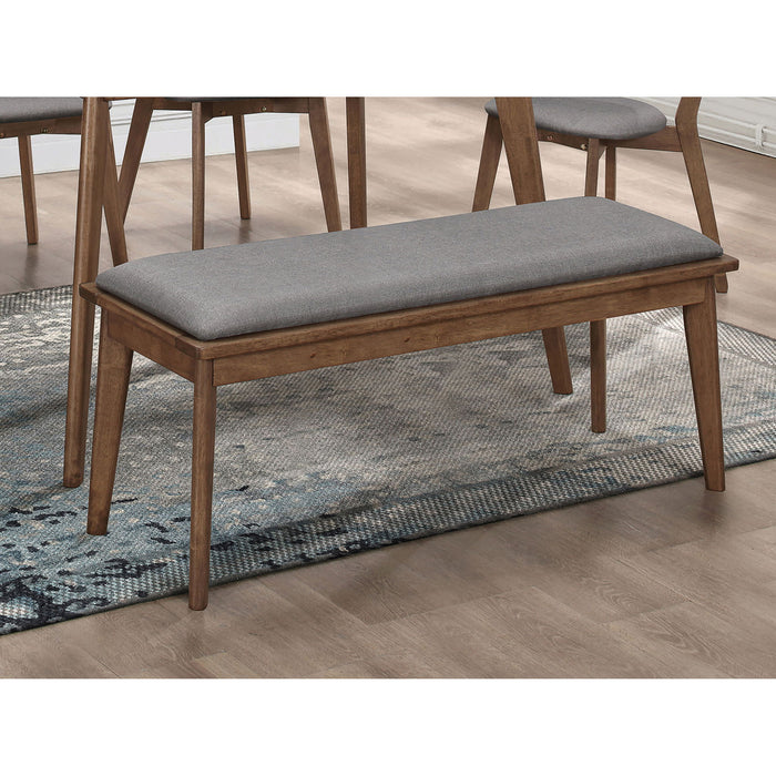 Upholstered Dining Bench - Brown / Gray