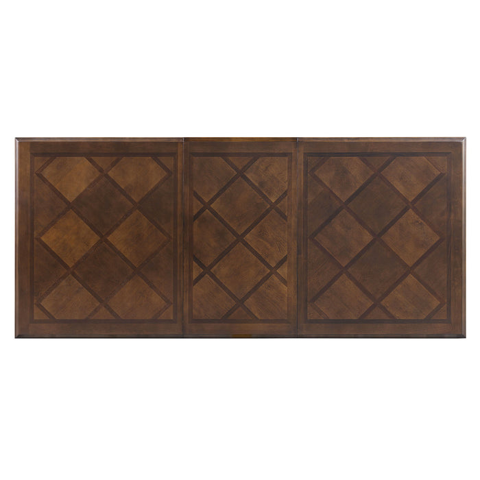 Rectangular Dining Table With Framed Top And Turned Legs - Walnut