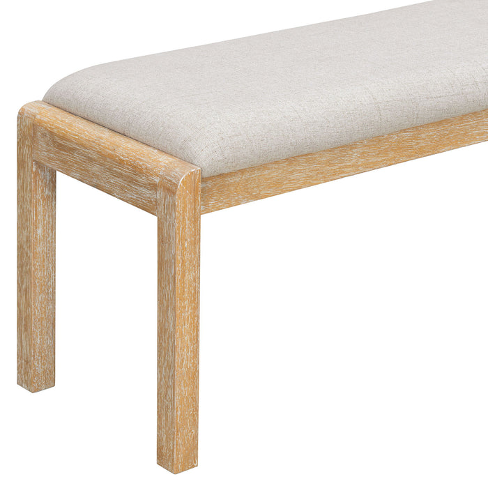 Extendable Dining Table Set With 4 Upholstered Chairs And 1 Bench