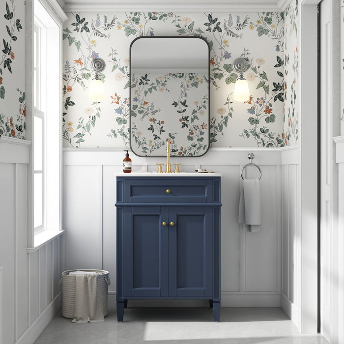 Modern Bathroom Vanity With Tip-Out Drawer And Soft-Close Hinges